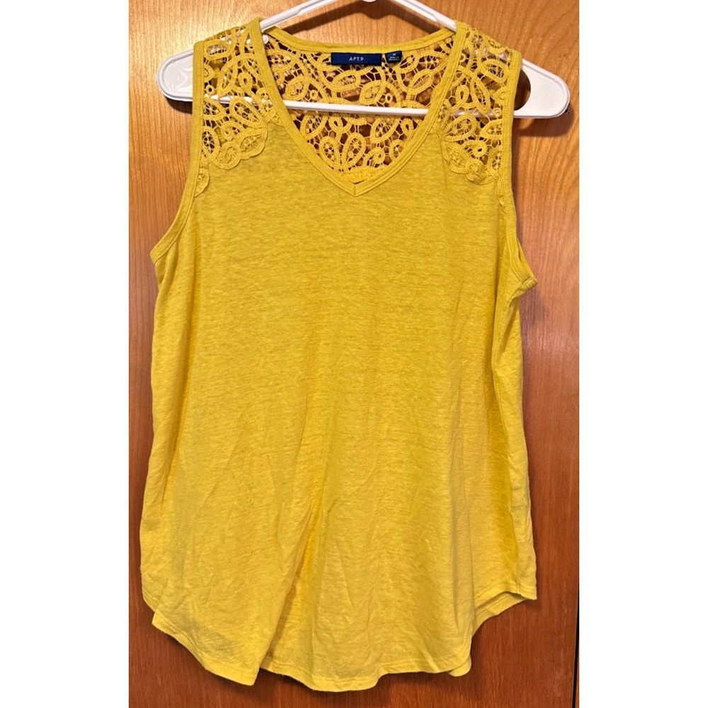 Apt 9 Lace Crochet Yoke Sleeveless Tank Top Size M